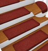 VidaXL Trapmatten 15 st 65x25 cm naaldvilt rood
