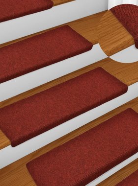 VidaXL Trapmatten 15 st 65x25 cm naaldvilt rood