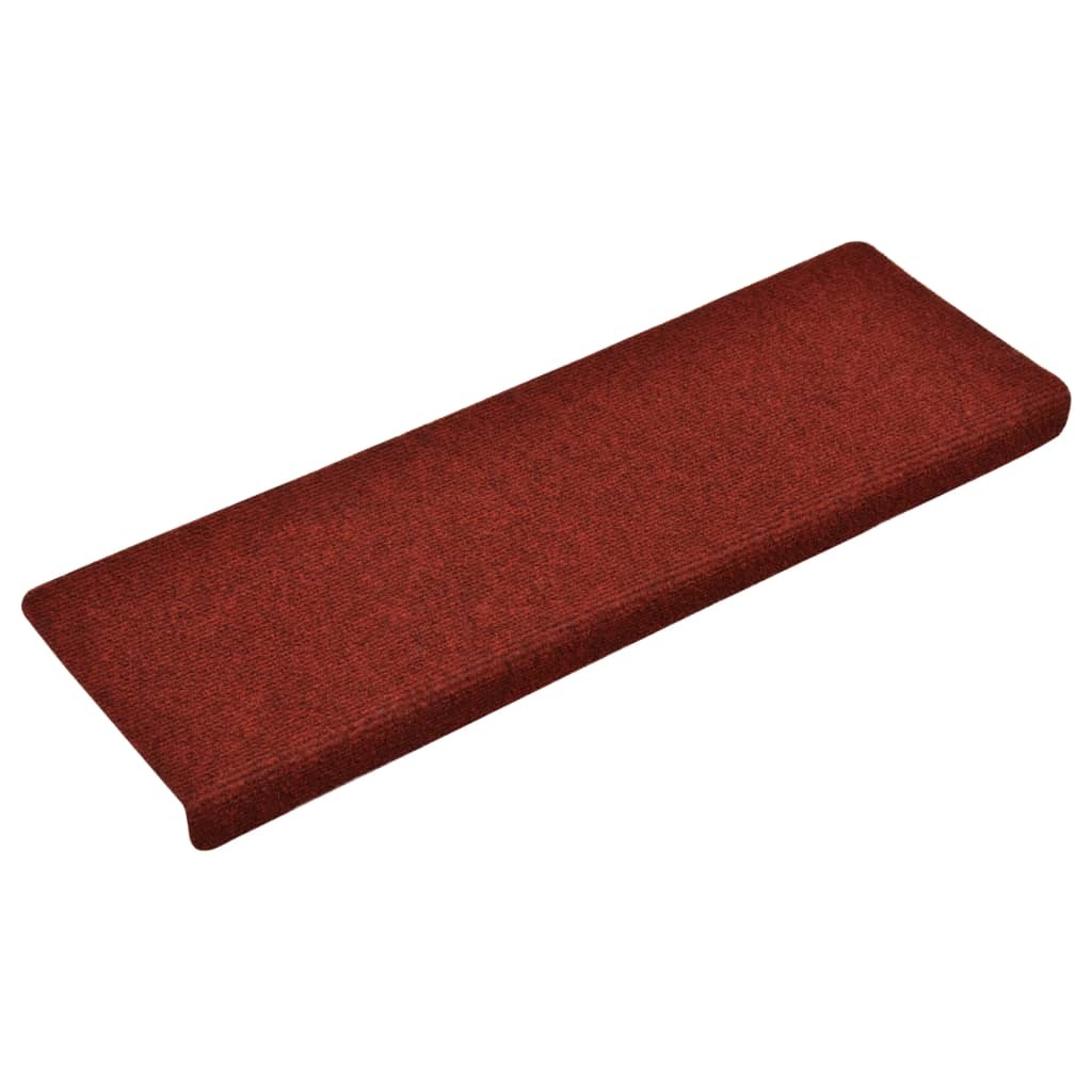 VidaXL Trapmatten 15 st 65x25 cm naaldvilt rood