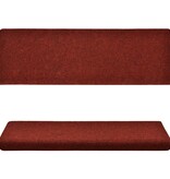 VidaXL Trapmatten 15 st 65x25 cm naaldvilt rood