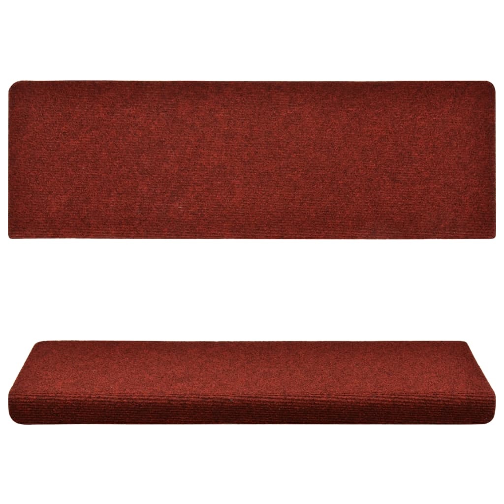 VidaXL Trapmatten 15 st 65x25 cm naaldvilt rood