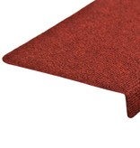 VidaXL Trapmatten 15 st 65x25 cm naaldvilt rood