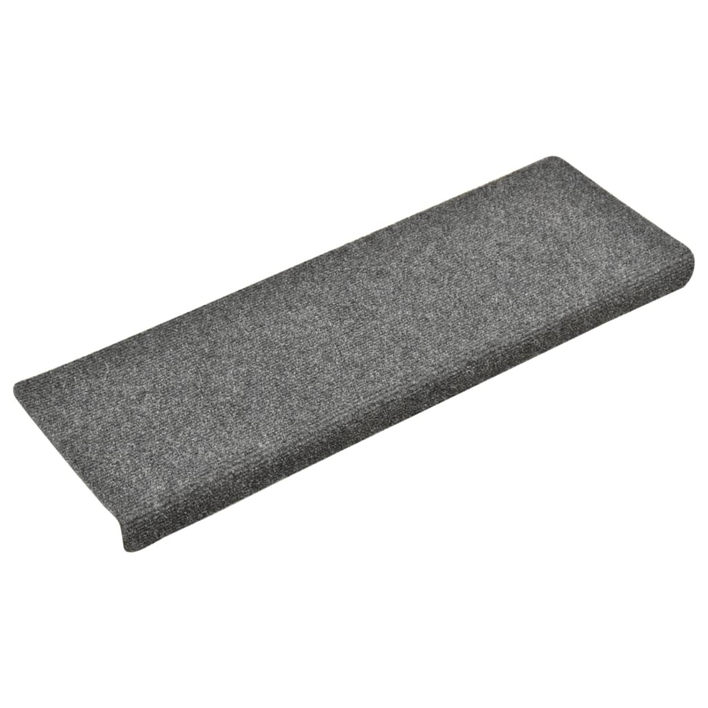 VidaXL Trapmatten 15 st 65x25 cm naaldvilt lichtgrijs