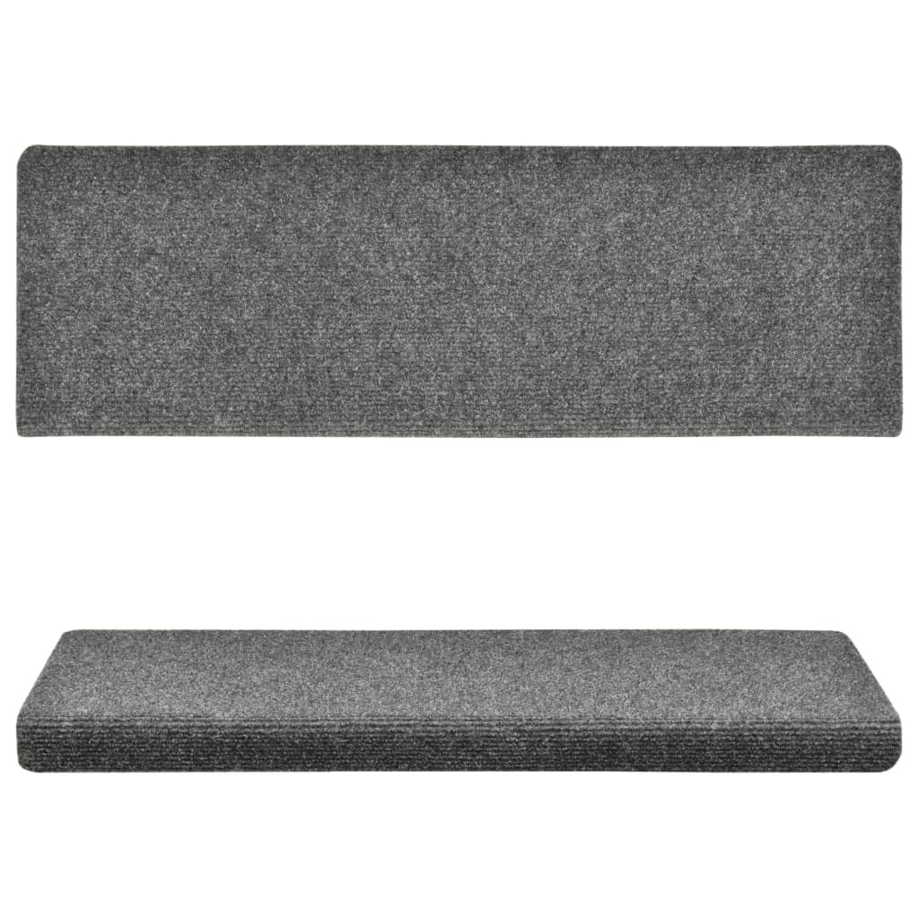 VidaXL Trapmatten 15 st 65x25 cm naaldvilt lichtgrijs