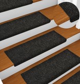 VidaXL Trapmatten 15 st 65x25 cm naaldvilt zwart