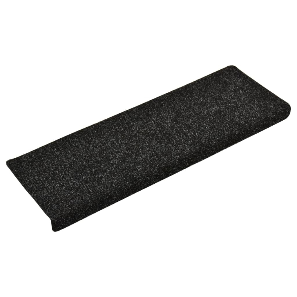 VidaXL Trapmatten 15 st 65x25 cm naaldvilt zwart