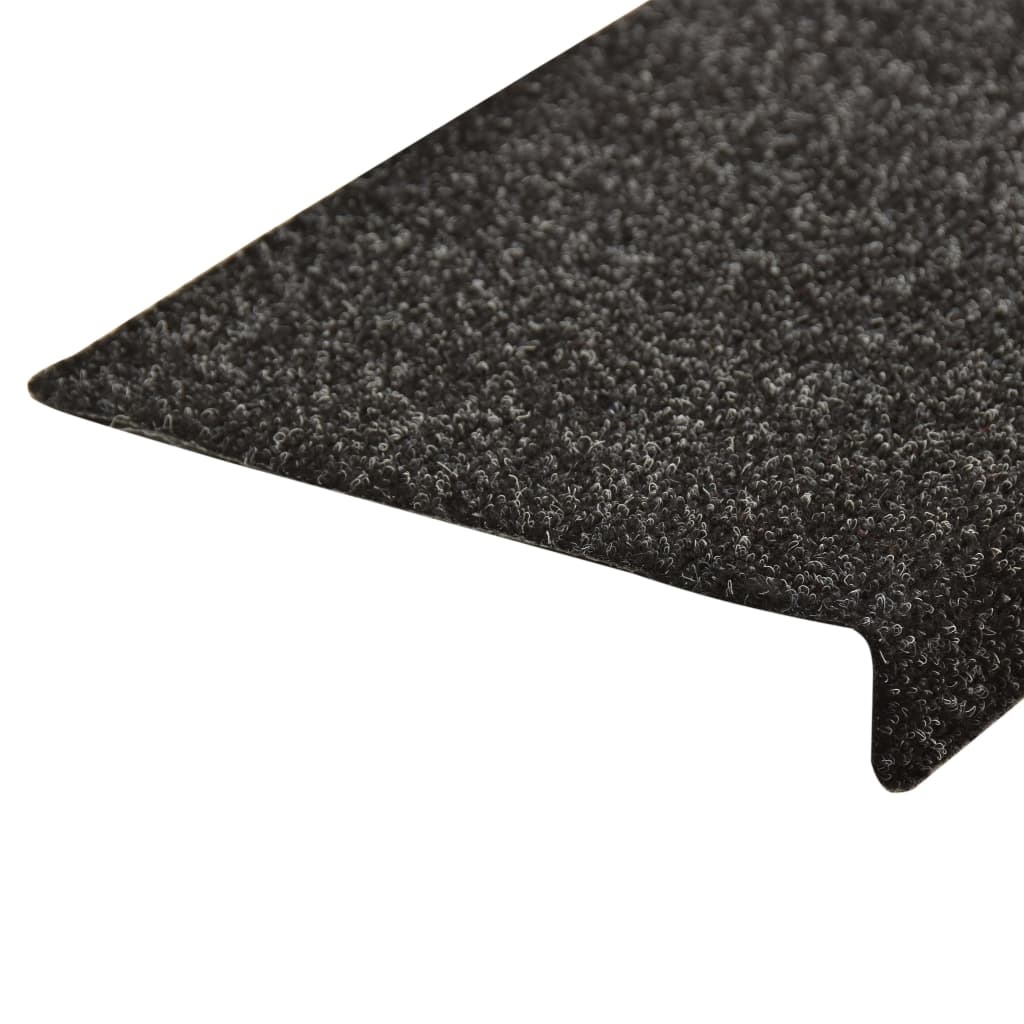 VidaXL Trapmatten 15 st 65x25 cm naaldvilt zwart
