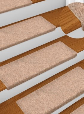 VidaXL Trapmatten 15 st 65x25 cm naaldvilt bruin