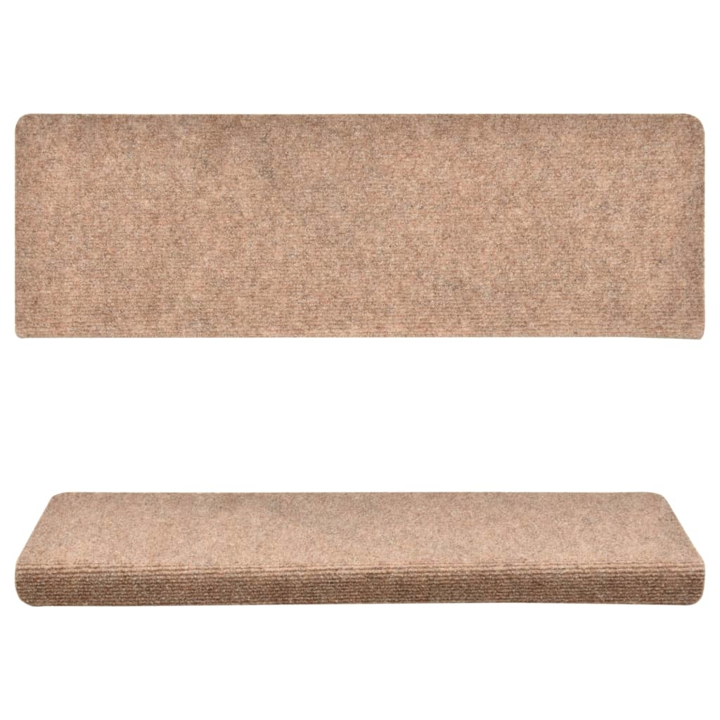 VidaXL Trapmatten 15 st 65x25 cm naaldvilt bruin