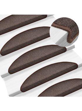 VidaXL 15 st Trapmatten 56x17x3 cm koffiebruin