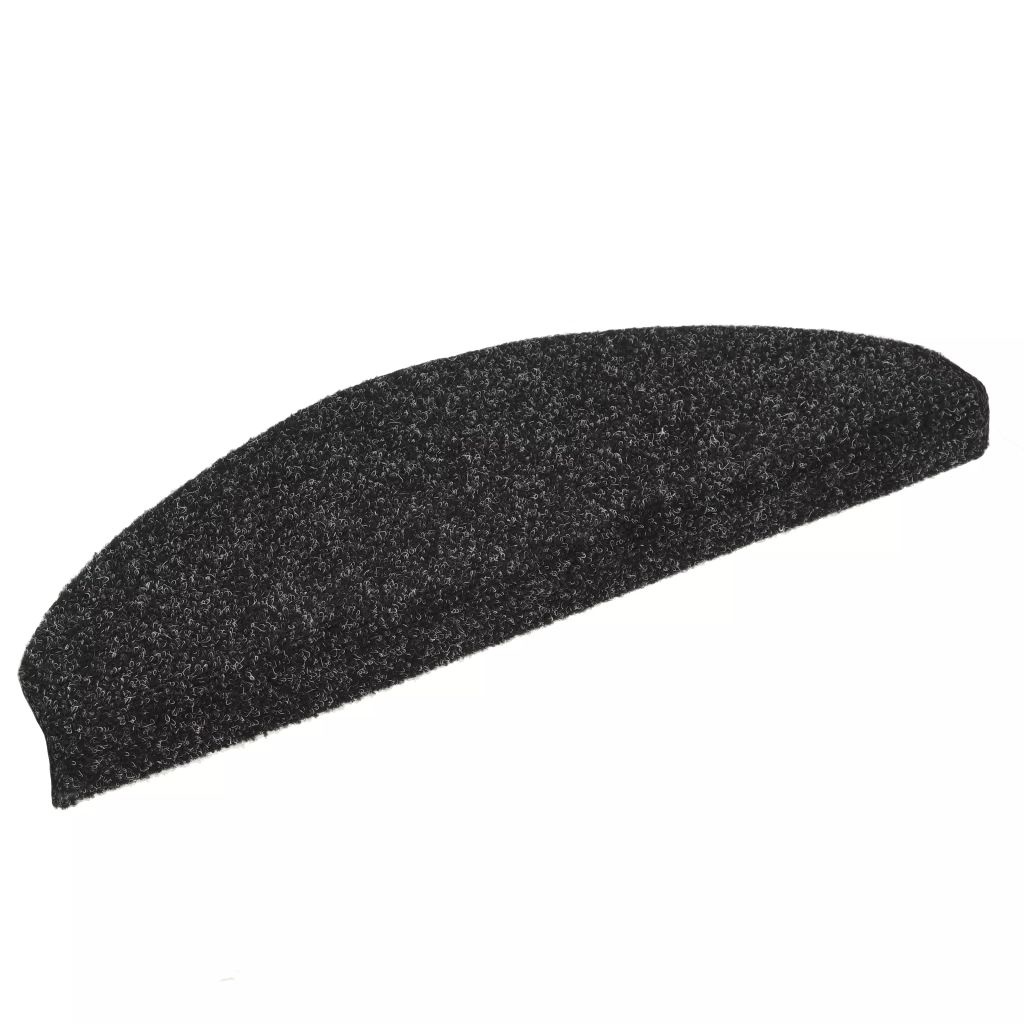 VidaXL Trapmatten zelfklevend 65x21x4 cm naaldvilt zwart 15 st