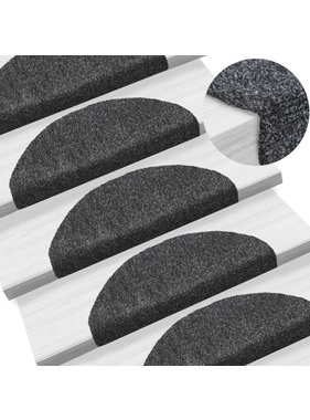 VidaXL Trapmatten zelfklevend 65x21x4 cm naaldvilt donkergrijs 15 st