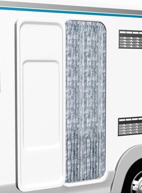 VidaXL Vliegengordijn 56x185 cm chenille wit en grijs