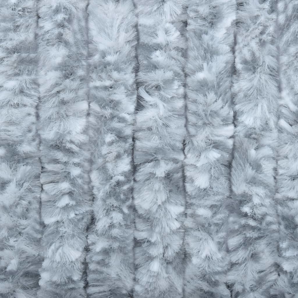 VidaXL Vliegengordijn 56x185 cm chenille wit en grijs