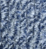 VidaXL Vliegengordijn 100x220 cm chenille blauw, wit en zilver