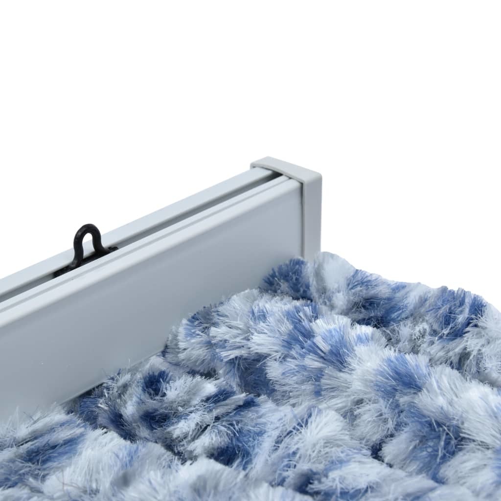 VidaXL Vliegengordijn 100x220 cm chenille blauw, wit en zilver