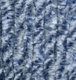 VidaXL Vliegengordijn 90x220 cm chenille blauw, wit en zilver