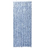 VidaXL Vliegengordijn 90x220 cm chenille blauw, wit en zilver