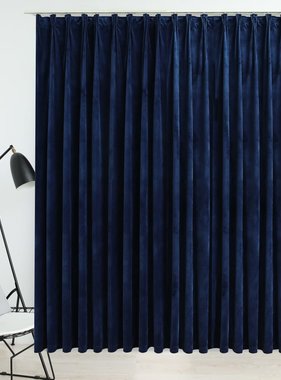 VidaXL Gordijn verduisterend met haken 290x245 cm fluweel blauw