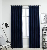 vidaXL Gordijnen verduisterend 2 st met haken 140x245 cm fluweel blauw