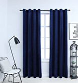 vidaXL Gordijn verduisterend met ringen 2 st 140x225 cm fluweel blauw