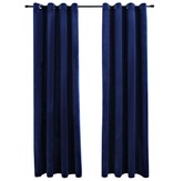 VidaXL Gordijn verduisterend met ringen 2 st 140x225 cm fluweel blauw