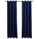 vidaXL Gordijn verduisterend met ringen 2 st 140x175 cm fluweel blauw