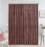 VidaXL Gordijn verduisterend met haken 290x245 cm fluweel antiekroze