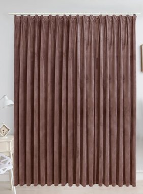 VidaXL Gordijn verduisterend met haken 290x245 cm fluweel antiekroze