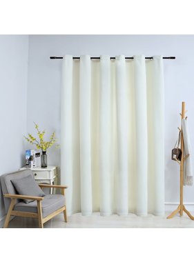 vidaXL Gordijn verduisterend met ringen 290x245 cm fluweel crème