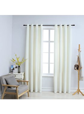 vidaXL Gordijn verduisterend met ringen 2 st 140x245 cm fluweel crème