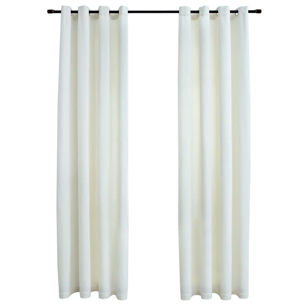 VidaXL Gordijn verduisterend met ringen 2 st 140x175 cm fluweel crème