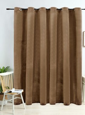 VidaXL Gordijn verduisterend met ringen 290x245 cm fluweel beige