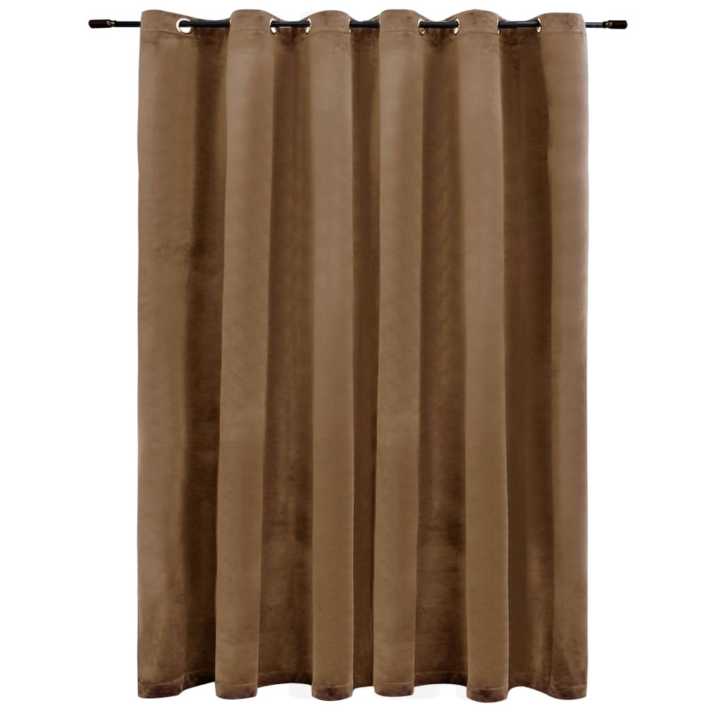 vidaXL Gordijn verduisterend met ringen 290x245 cm fluweel beige