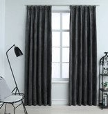 VidaXL Gordijnen verduisterend 2 st met haken 140x225 cm fluweel antraciet