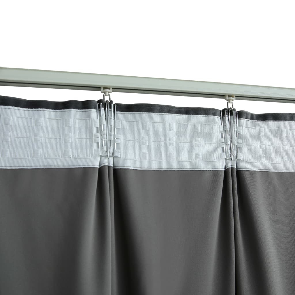 VidaXL Gordijnen verduisterend 2 st met haken 140x225 cm fluweel antraciet