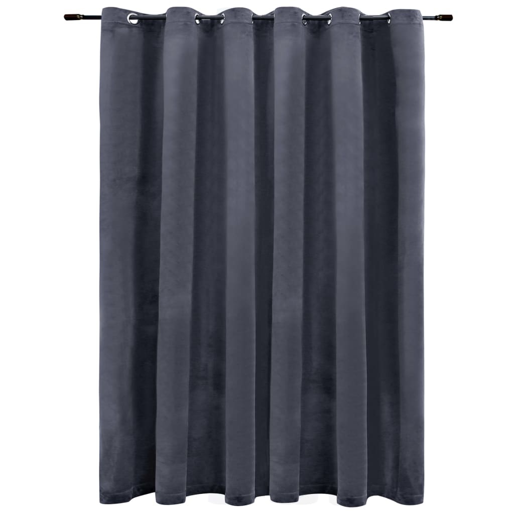 VidaXL Gordijn verduisterend met ringen 290x245 cm fluweel antraciet