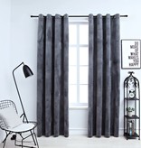 VidaXL Gordijn verduisterend met ringen 2 st 140x225 cm fluweel grijs