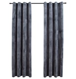 VidaXL Gordijn verduisterend met ringen 2 st 140x225 cm fluweel grijs