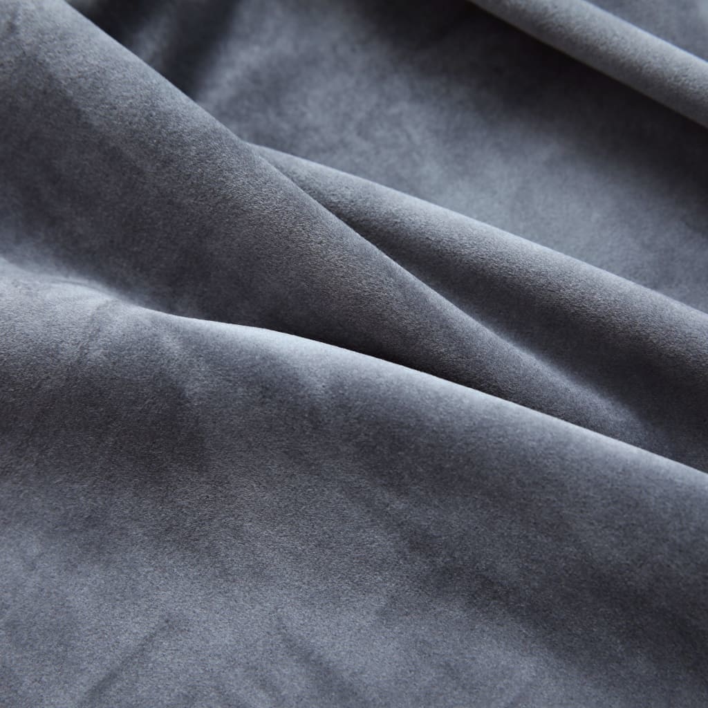 VidaXL Gordijn verduisterend met ringen 2 st 140x225 cm fluweel grijs