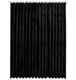 VidaXL Gordijn verduisterend met haken 290x245 cm fluweel zwart