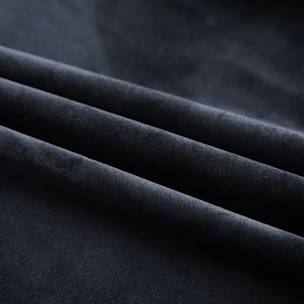 VidaXL Gordijn verduisterend met haken 290x245 cm fluweel zwart