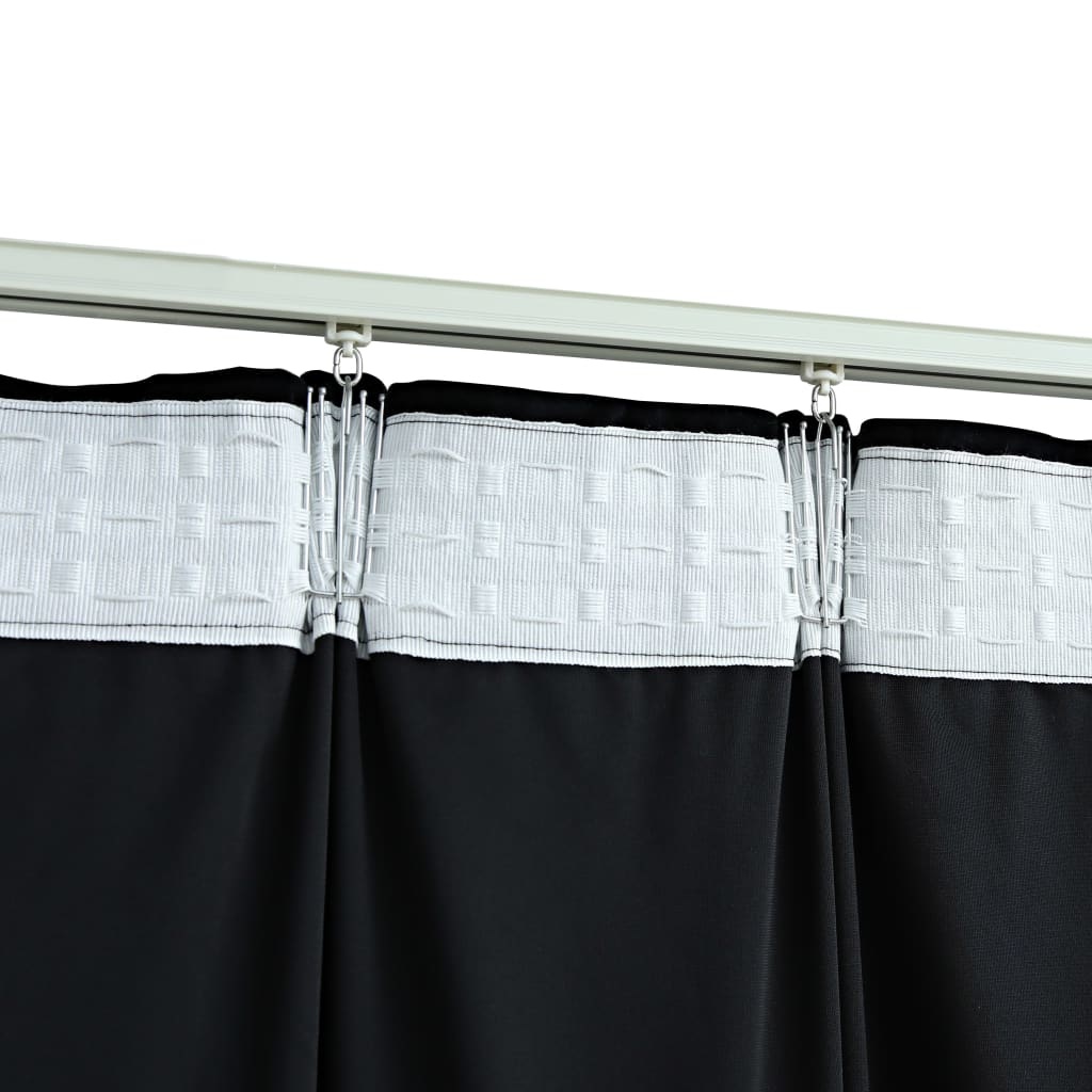 VidaXL Gordijn verduisterend met haken 290x245 cm fluweel zwart
