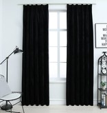 VidaXL Gordijnen verduisterend 2 st met haken 140x225 cm fluweel zwart