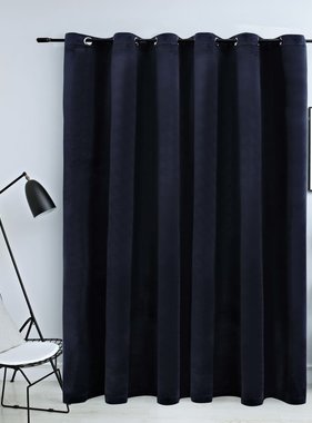 VidaXL Gordijn verduisterend met ringen 290x245 cm fluweel zwart