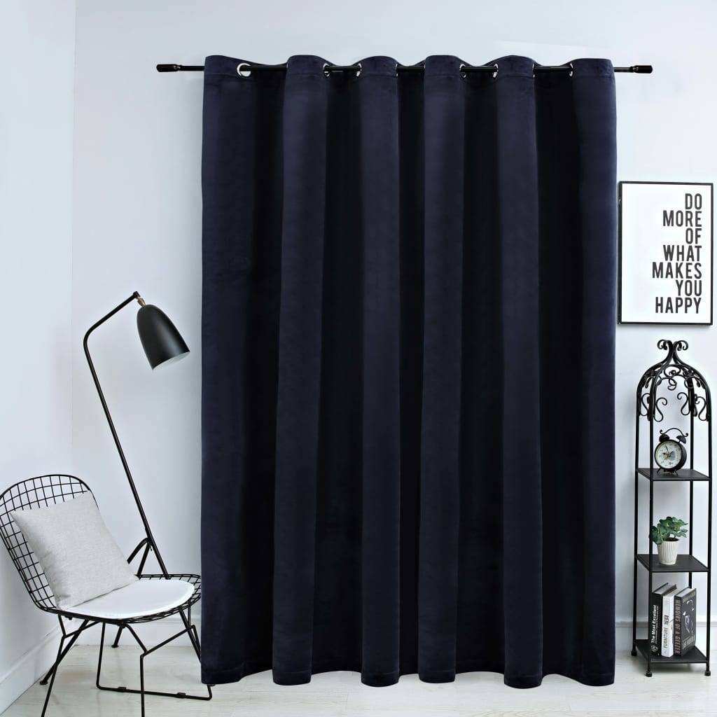 VidaXL Gordijn verduisterend met ringen 290x245 cm fluweel zwart