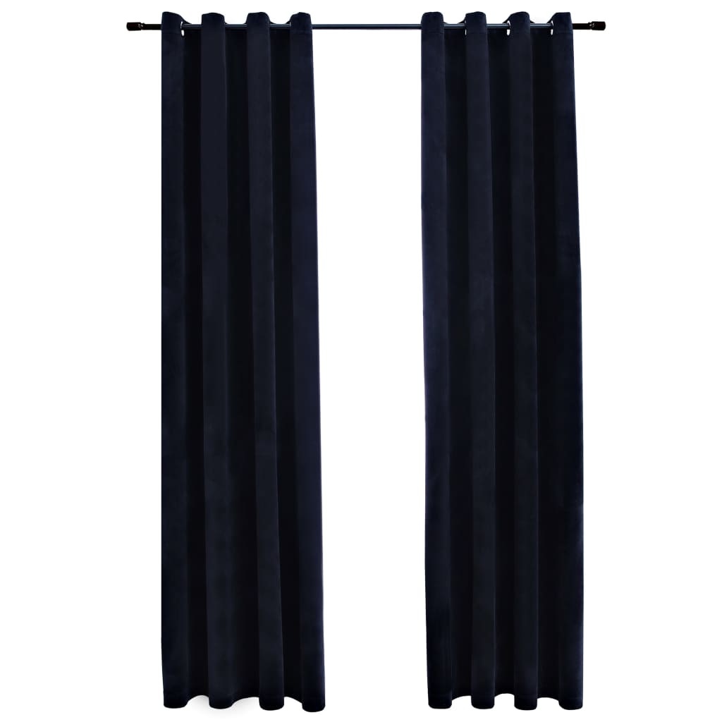 VidaXL Gordijn verduisterend met ringen 2 st 140x245 cm fluweel zwart