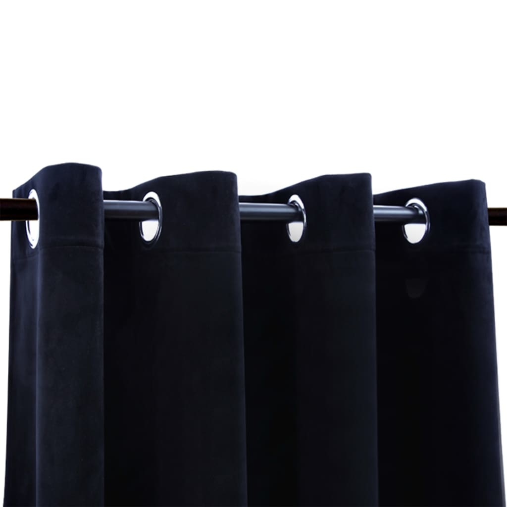 VidaXL Gordijn verduisterend met ringen 2 st 140x245 cm fluweel zwart