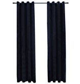 VidaXL Gordijn verduisterend met ringen 2 st 140x225 cm fluweel zwart