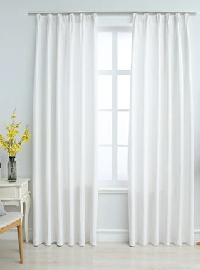 VidaXL Gordijnen verduisterend met haken 2 st 140x245 cm gebroken wit